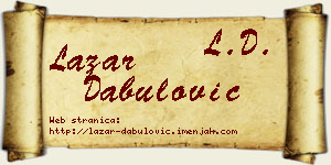 Lazar Dabulović vizit kartica